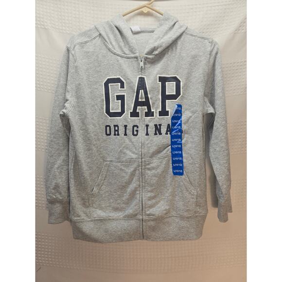 Gap Full Zip Sweater Hoodie Unisex Size 10/12 gray Fleece 6680 - Picture 1 of 5